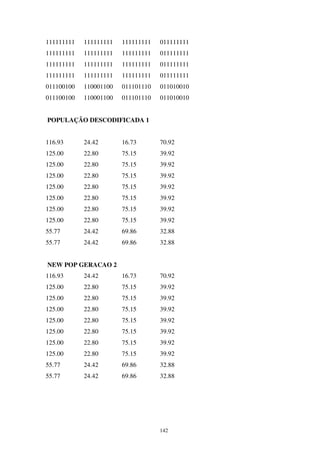 142
111111111 111111111 111111111 011111111
111111111 111111111 111111111 011111111
111111111 111111111 111111111 011111111
111111111 111111111 111111111 011111111
011100100 110001100 011101110 011010010
011100100 110001100 011101110 011010010
POPULAÇÃO DESCODIFICADA 1
116.93 24.42 16.73 70.92
125.00 22.80 75.15 39.92
125.00 22.80 75.15 39.92
125.00 22.80 75.15 39.92
125.00 22.80 75.15 39.92
125.00 22.80 75.15 39.92
125.00 22.80 75.15 39.92
125.00 22.80 75.15 39.92
55.77 24.42 69.86 32.88
55.77 24.42 69.86 32.88
NEW POP GERACAO 2
116.93 24.42 16.73 70.92
125.00 22.80 75.15 39.92
125.00 22.80 75.15 39.92
125.00 22.80 75.15 39.92
125.00 22.80 75.15 39.92
125.00 22.80 75.15 39.92
125.00 22.80 75.15 39.92
125.00 22.80 75.15 39.92
55.77 24.42 69.86 32.88
55.77 24.42 69.86 32.88
 
