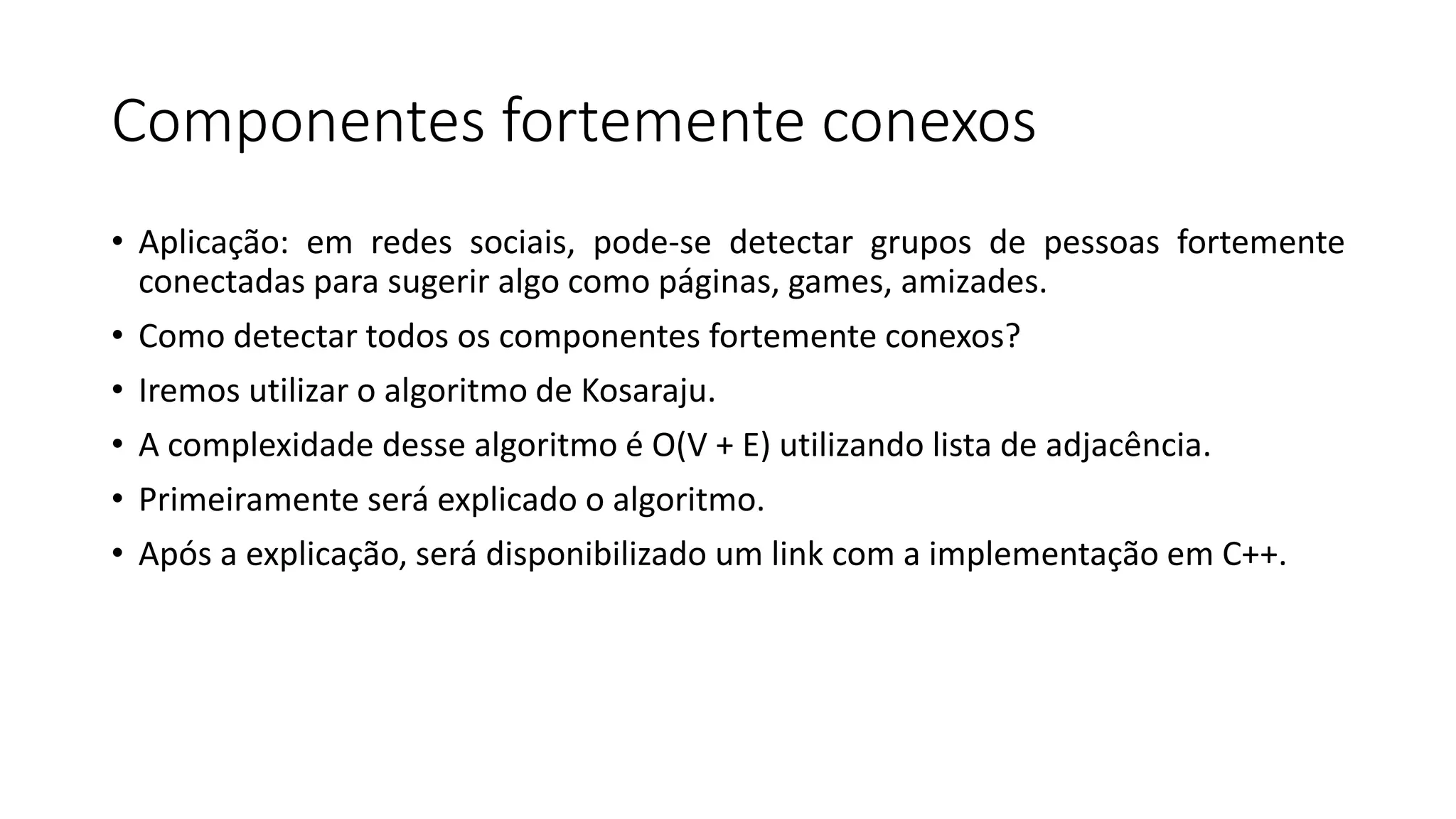 Algoritmo de Kosaraju | PPT