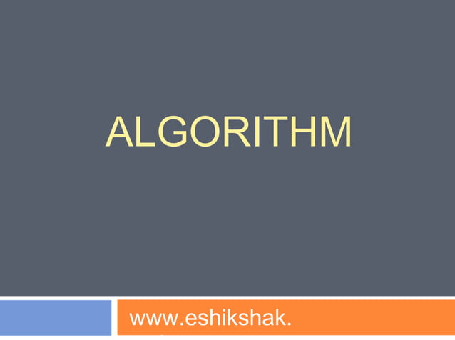 Algorithm | PPT image.