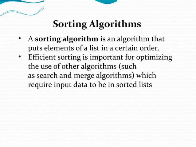 Sorting Algorithm | ODP