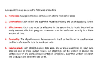 Algorithm types performance steps working | PPT