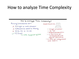 How to analyze Time Complexity
 