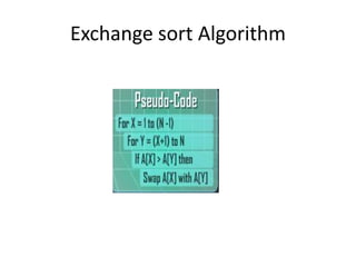 Exchange sort Algorithm
 