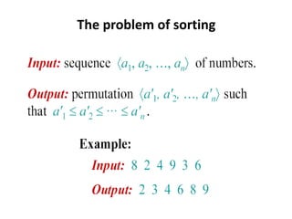 The problem of sorting
 
