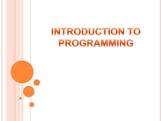 INTRODUCTION TO PROGRAMMING 