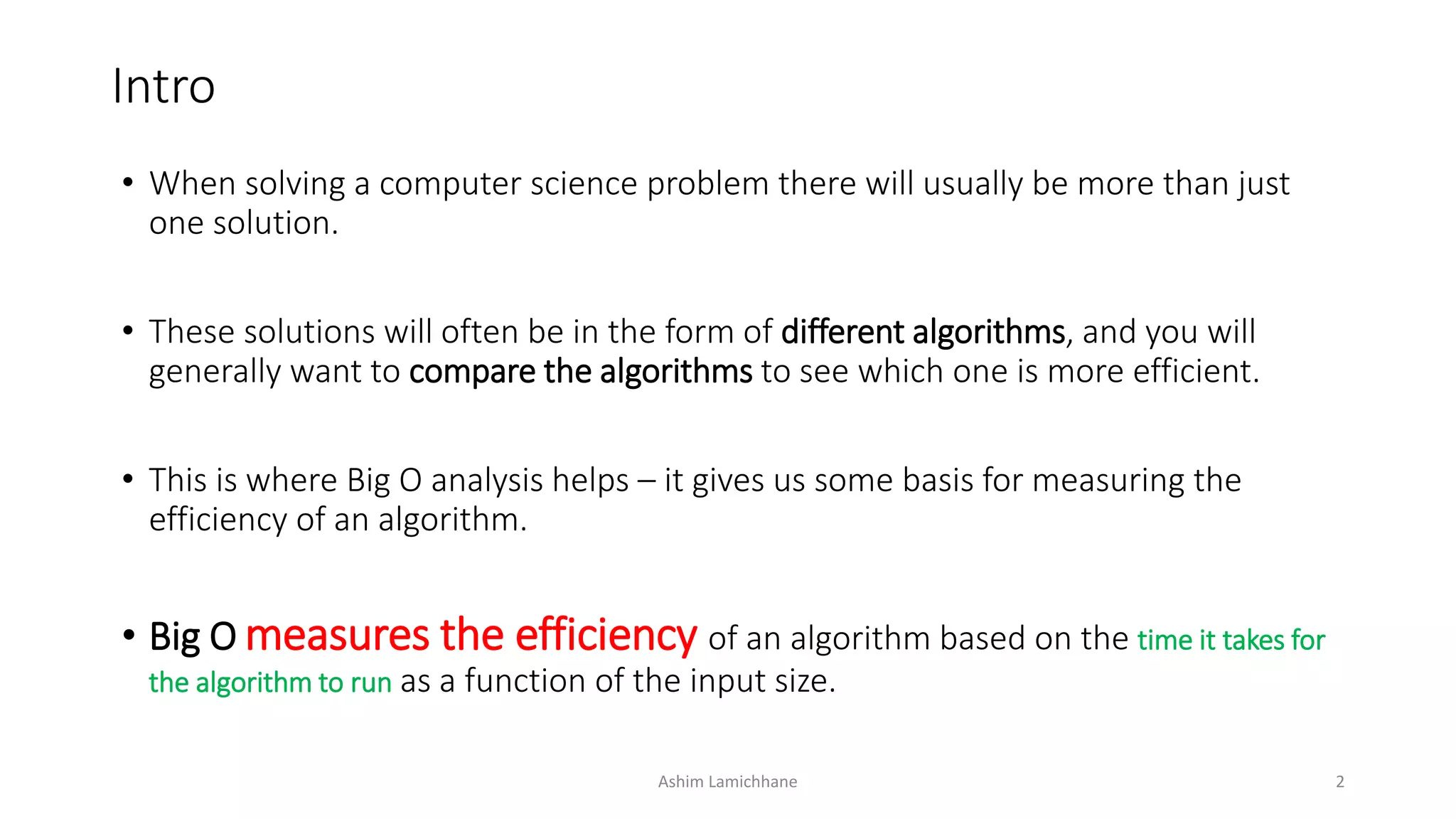 Algorithm big o | PPT