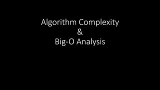 Big-O Analysis & Algorithm Complexity Cheat Sheet | PPT