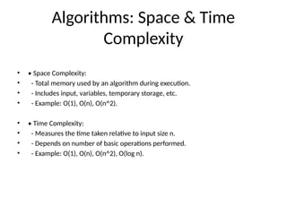 Comprehensive Guide to Algorithm Complexity and Design Strategies | PPTX