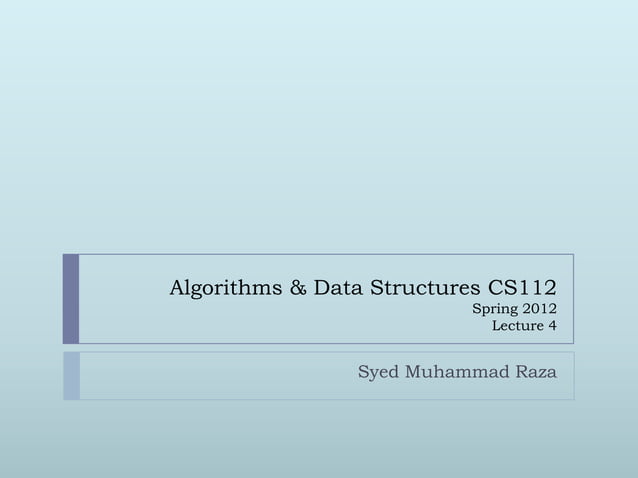 Algorithm & data structures lec4&5 | PPT