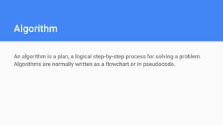 How to Design an Algorithm | PPTX | Technology & Computing