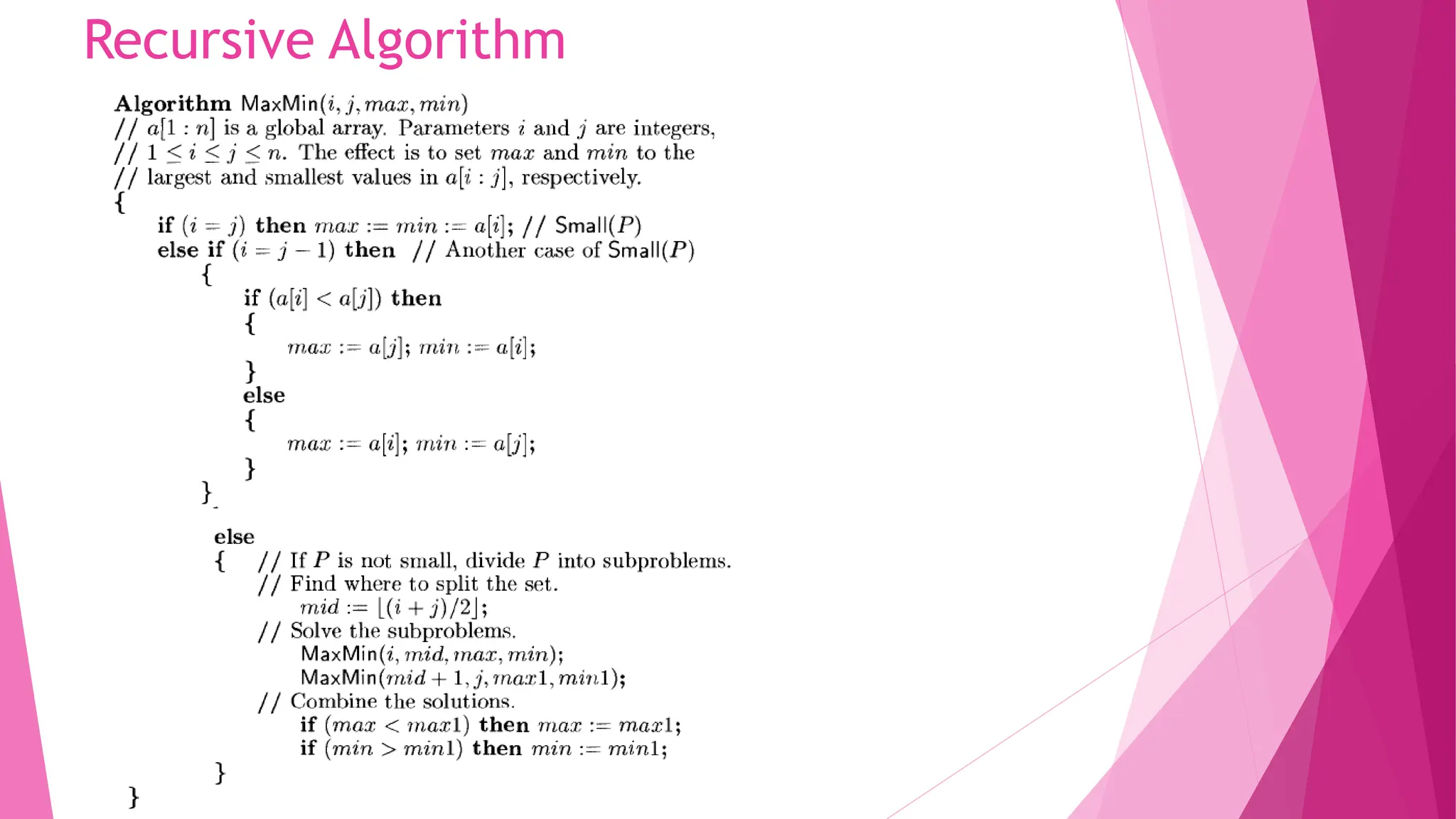 Recursive Algorithm 