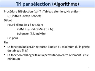 Algorithmes de tri (selection, insertion, ...).pptx