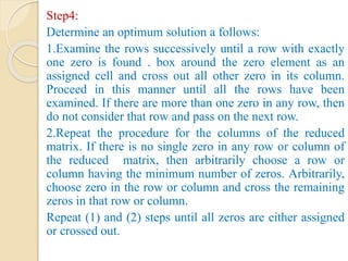 Algorithm for Hungarian Method of Assignment | PPTX