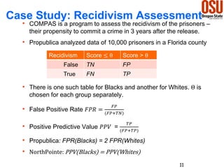 Case Study: Recidivism Assessment
 COMPAS is a program to assess the recidivism of the prisoners –
their propensity to co...