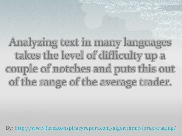 Forex algorithmic trading