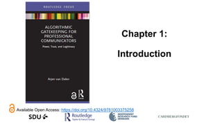 Available Open Access: https://doi.org/10.4324/9781003375258
Chapter 1:
Introduction
 