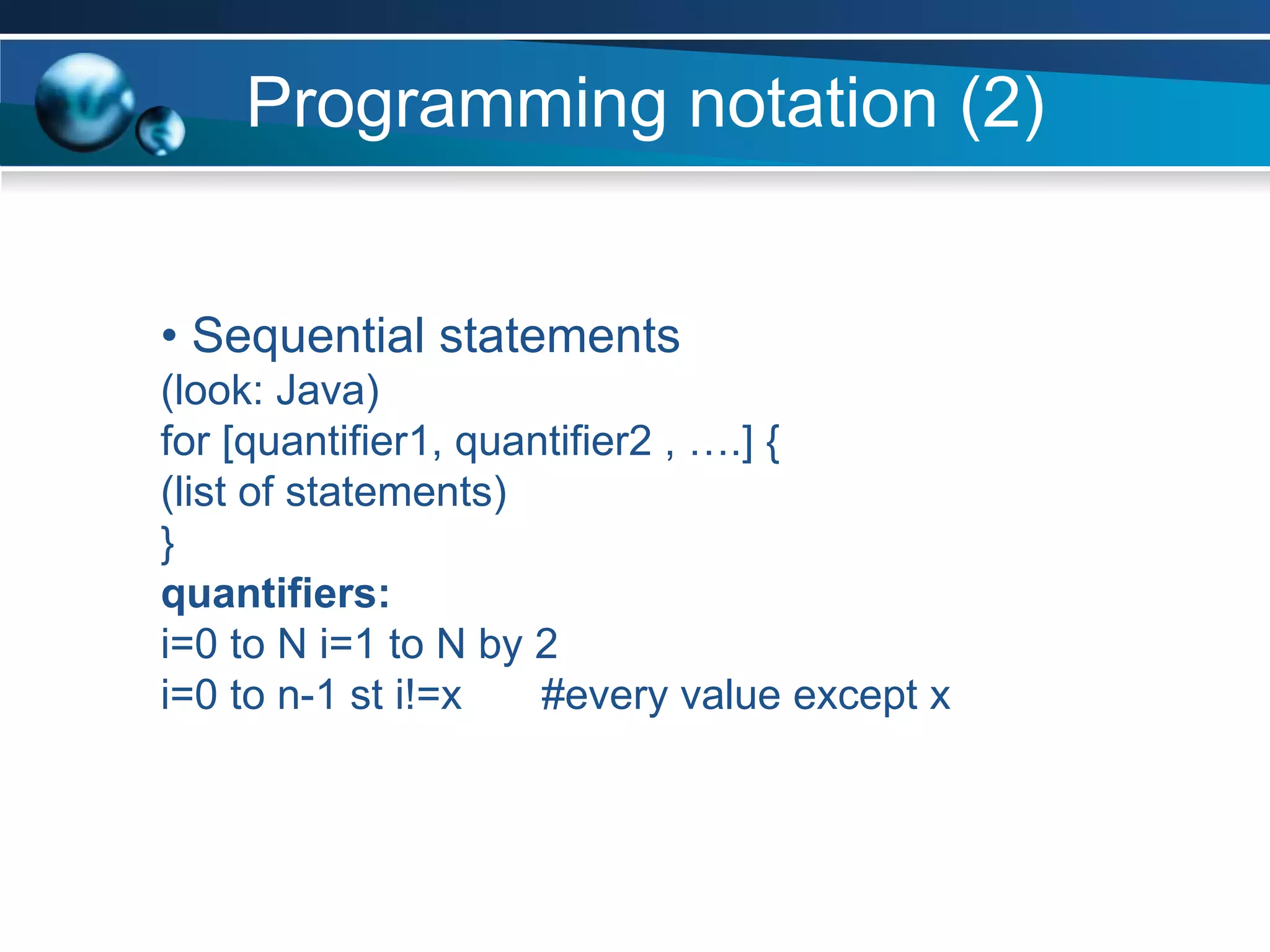 Algorithmic Notations | PPT