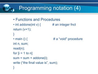 Algorithmic Notations | PPT