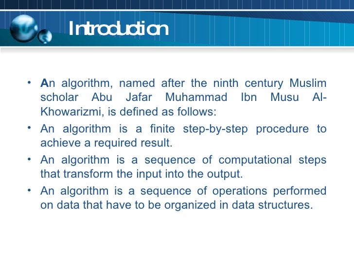 Algorithmic Notations