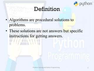 Algorithmic problem solving | PPT