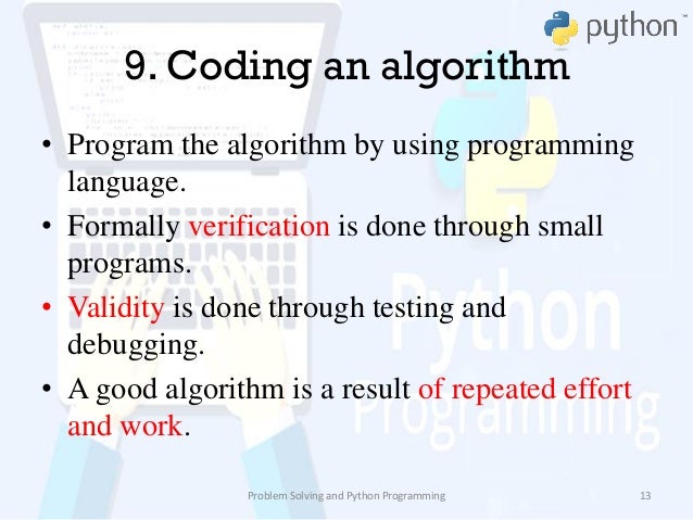 Algorithmic problem solving
