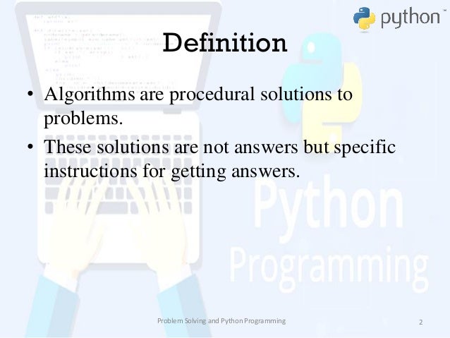 Algorithmic problem solving