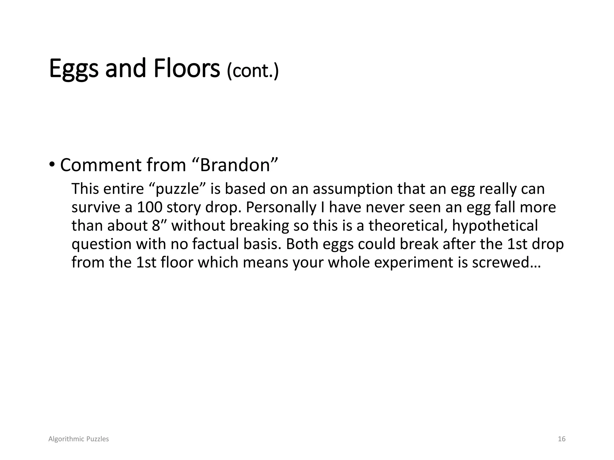 Algorithmic Puzzles | PPT