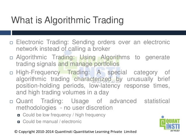 Quantitative finance trading strategies
