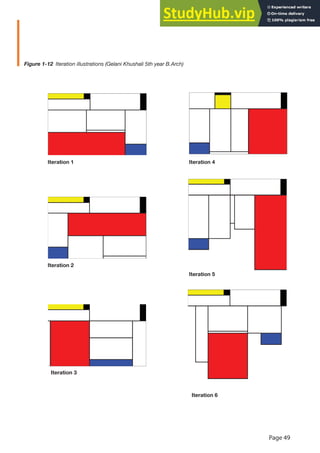 Page 49
Figure 1-12 Iteration illustrations (Gelani Khushali 5th year B.Arch)
Iteration 1 Iteration 4
Iteration 2
Iteration 5
Iteration 3
Iteration 6
 