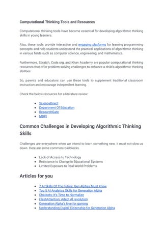 Algorithmic Thinking_ Basics for Gen Z and Gen Alpha.pdf | Educational ...