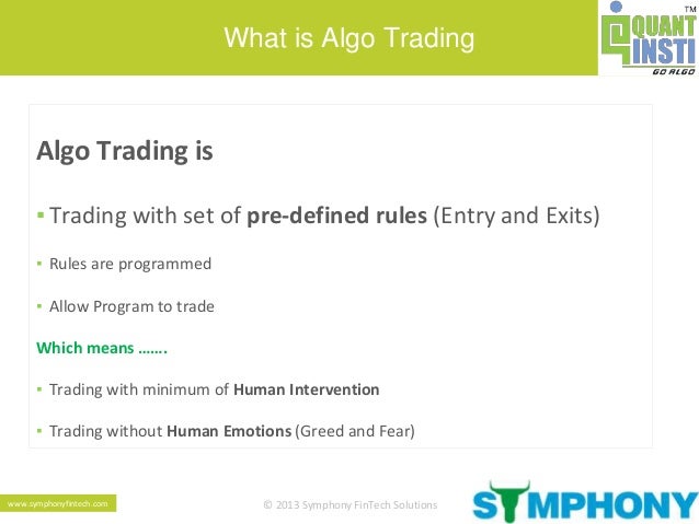 Algorithmic trading strategies india