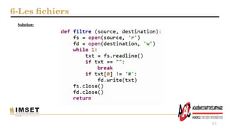 6-Les fichiers
63
Solution:
 