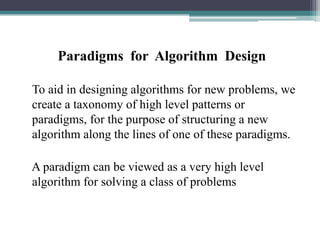 Algorithm paradigms | PPT