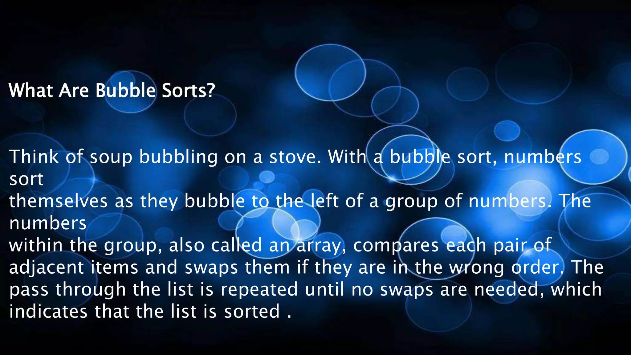 Presentation about Bubble Sort | PPTX