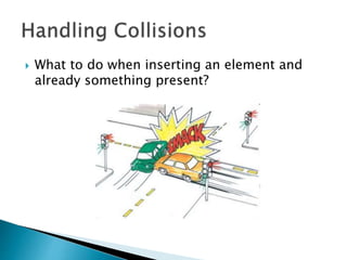  What to do when inserting an element and
already something present?
 