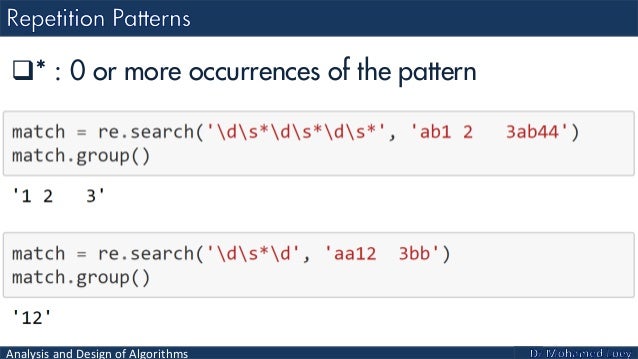Algorithms Lecture 8: Pattern Algorithms