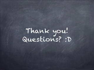Thank you!
Questions? :D
 