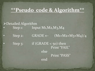 algorithm pseudocode: write clear algorithm logic with... Algorithms and flowcharts by Haseeb Khan | PPTX