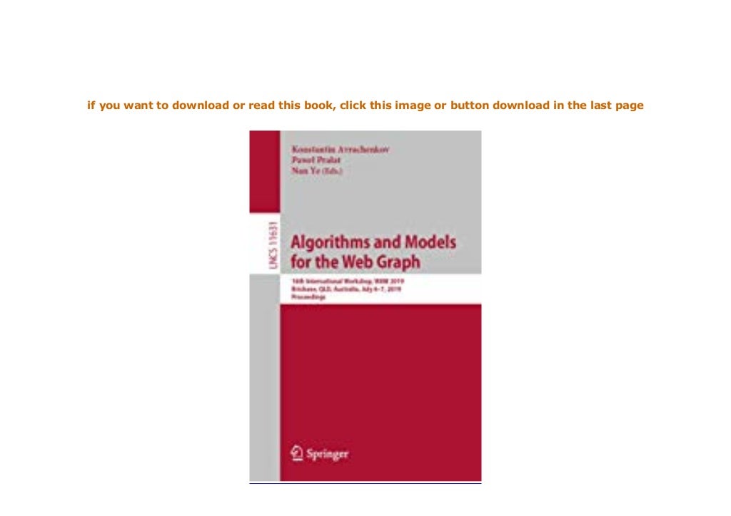 LIBRARY [D.O.W.N.L.O.A.D] Algorithms and Models for the Web Graph 16th ...