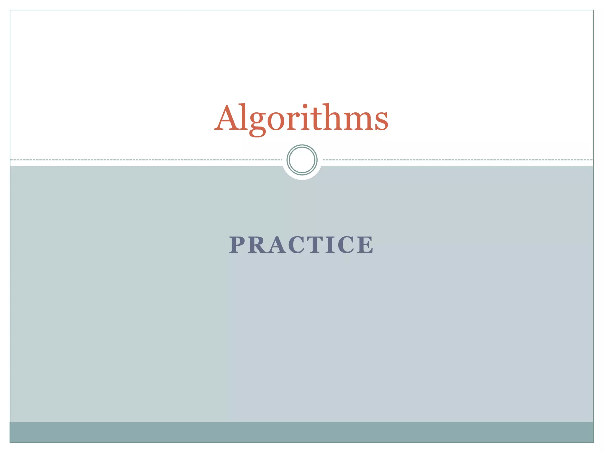 Algorithms examples | PPSX