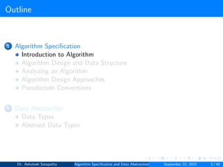 Algorithm Specification and Data Abstraction | PPT