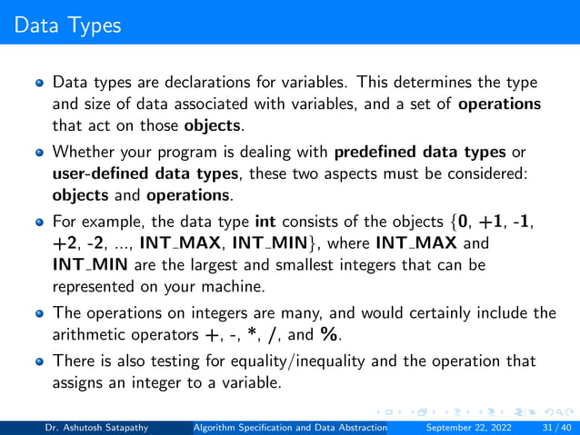 Algorithm Specification and Data Abstraction | PDF