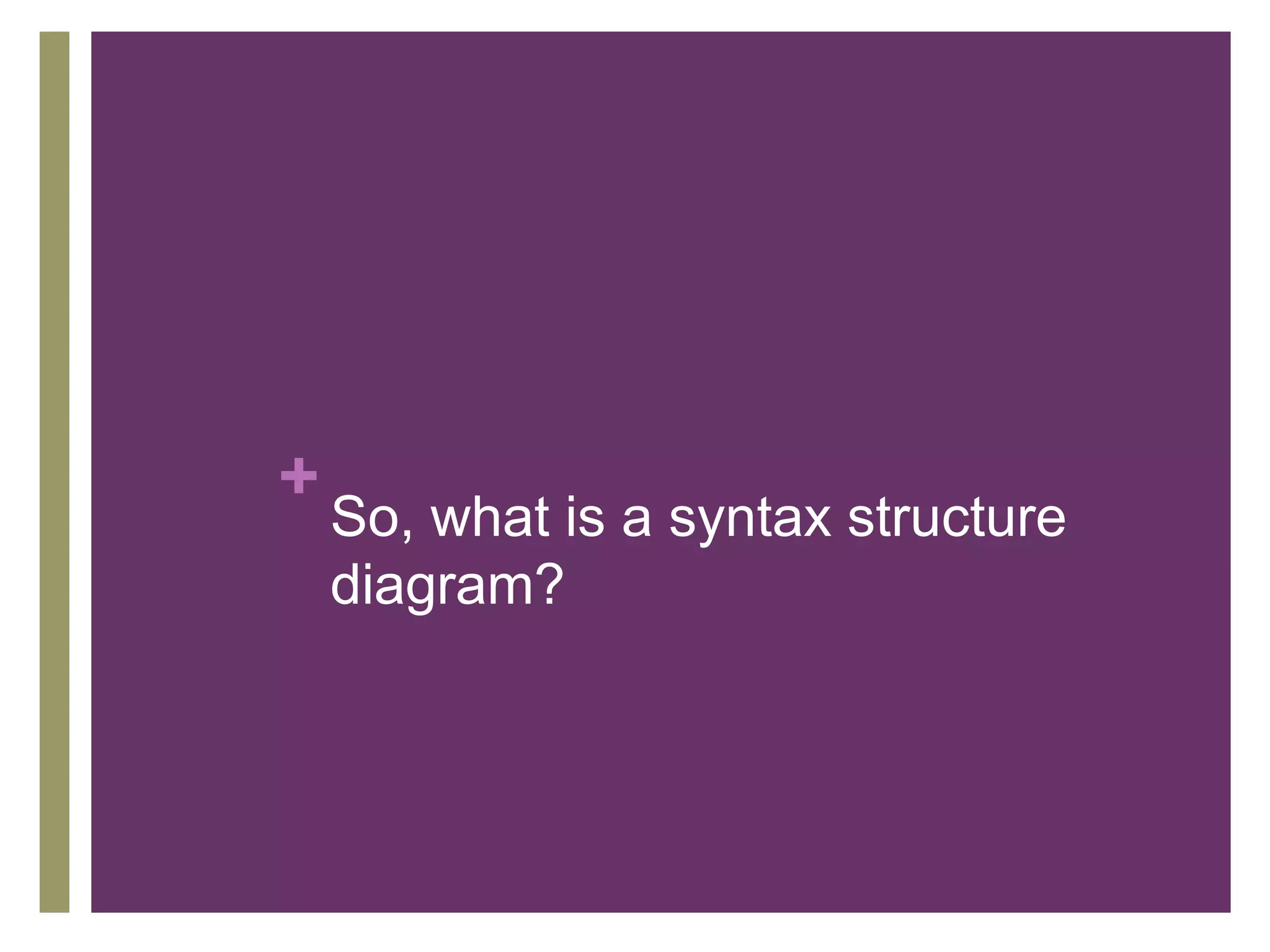 So, what is a syntax structure diagram?