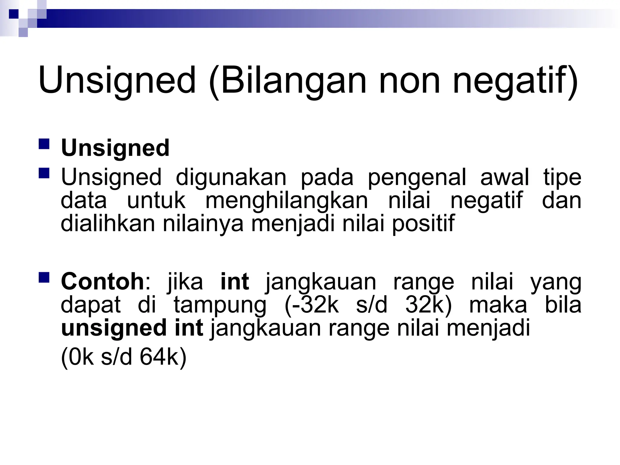 Algoritma Dan Pemrograman C Tipe Data Ppt