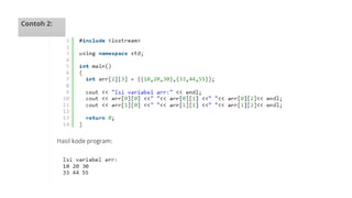 PowerPoint Algoritma Array kelas XI Dan kelas X | PPTX