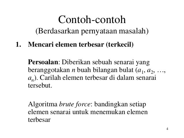 Contoh Soal Algoritma Brute Force - Kunci Ujian
