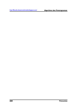 http://8studio-desainmultimedia.blogspot.com/   Algoritma dan Pemrograman




220                                                             Pencarian
                                                                 PAGE 10
 