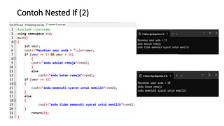 Contoh Nested If (2)
 