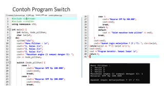 Contoh Program Switch
 
