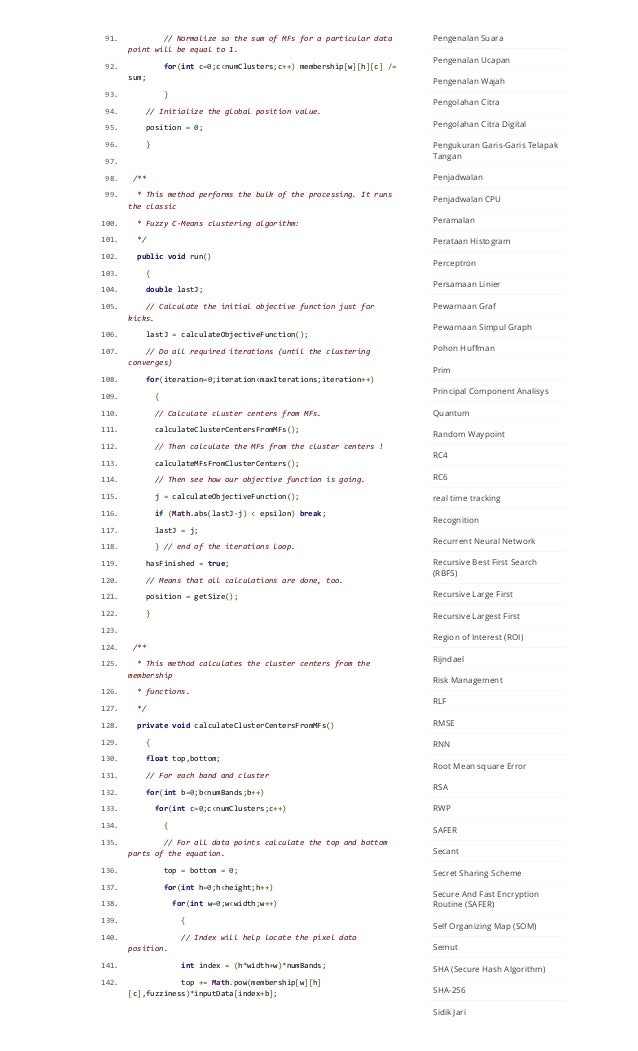 Algoritma fuzzy c means fcm java c++ contoh program
